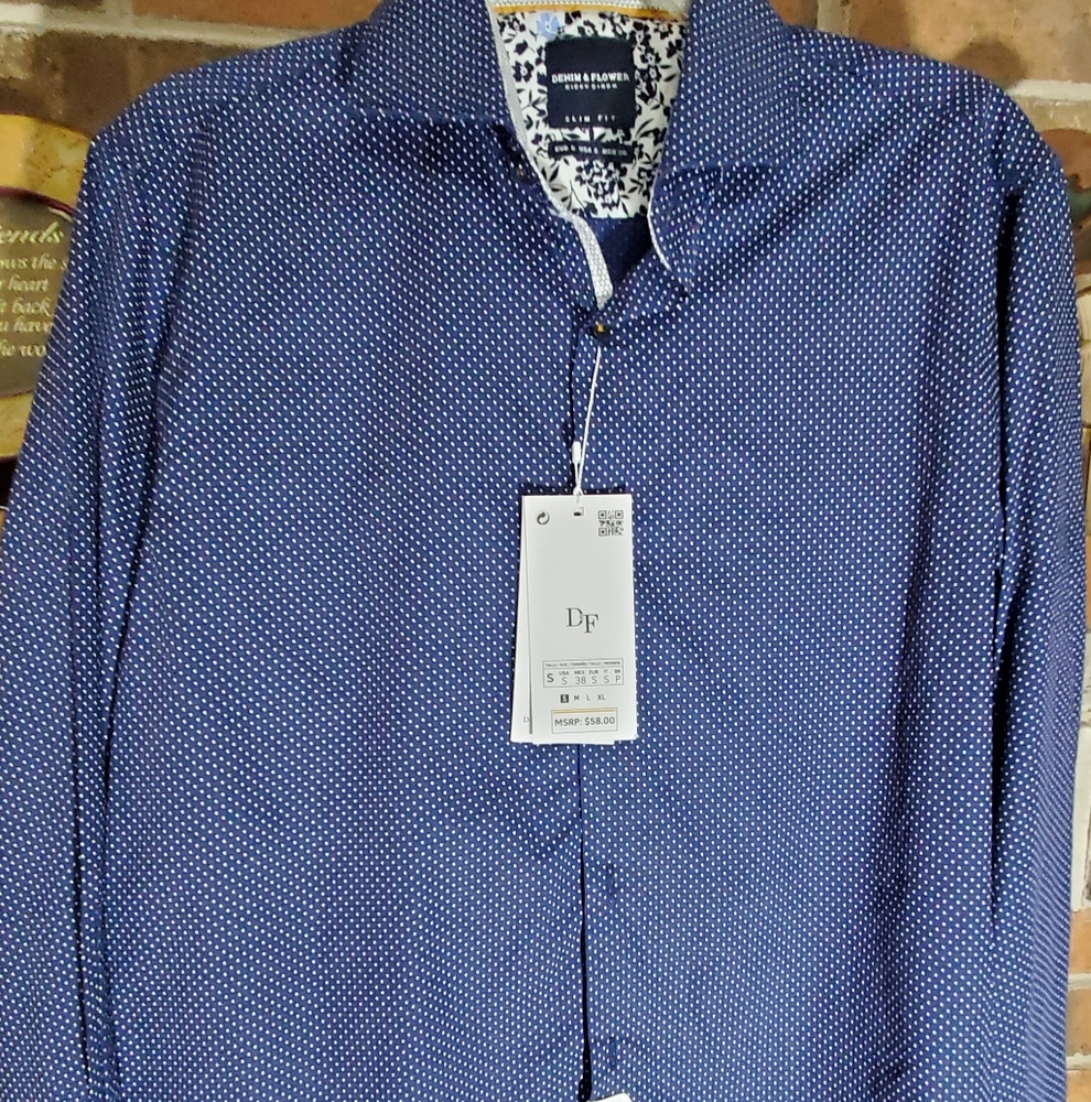 Denim & flower Slim fit shirt